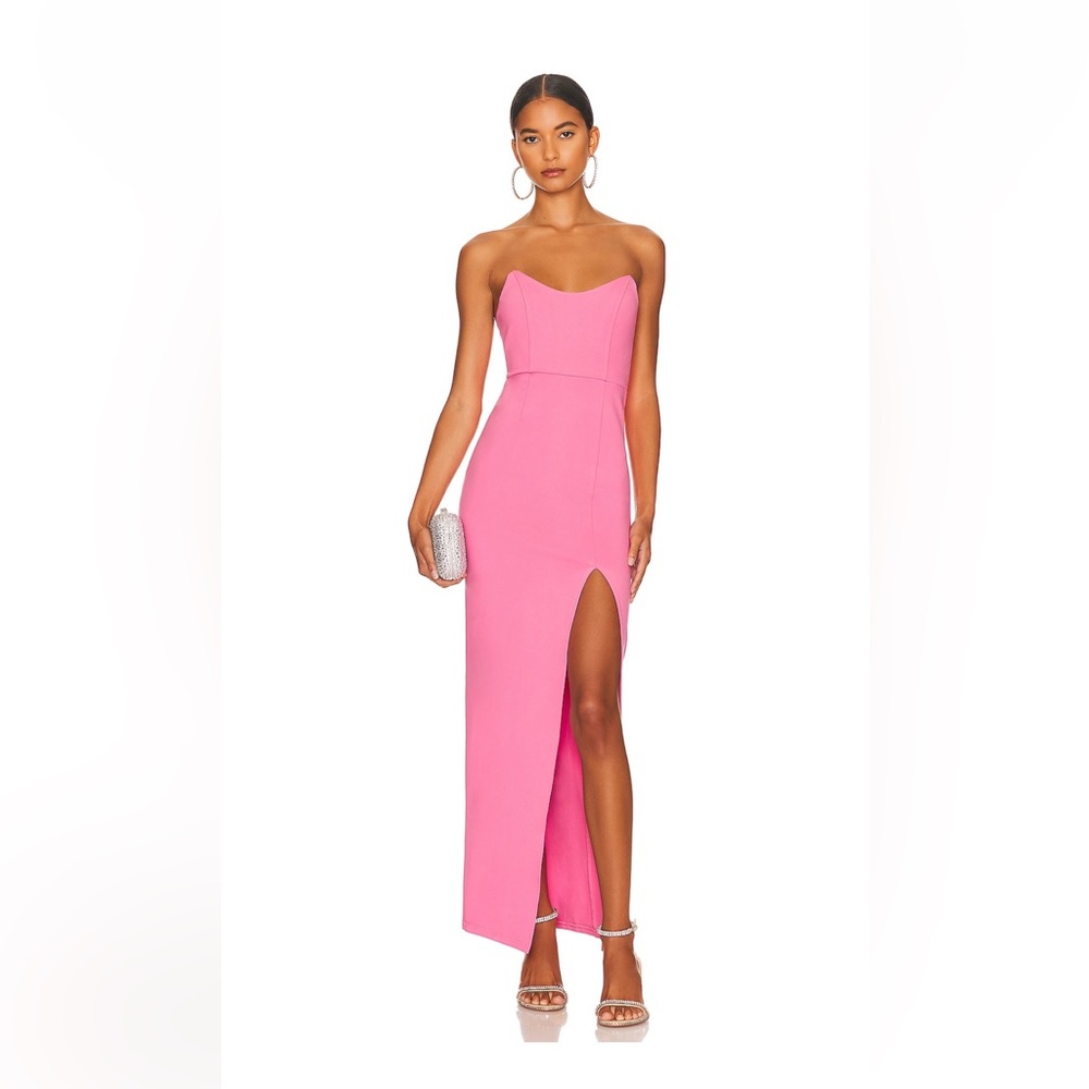Superdown Ryleigh Strapless Pink Maxi Dress